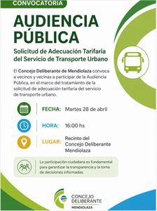 Mendiolaza convoca a audiencia pública por la tarifa del transporte urbano