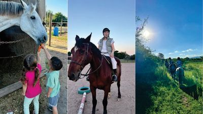 Mujeres de a caballo en Mendiolaza